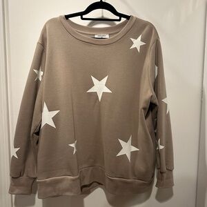 Zenana Outfitters Tan Star Boutique Sweatshirt